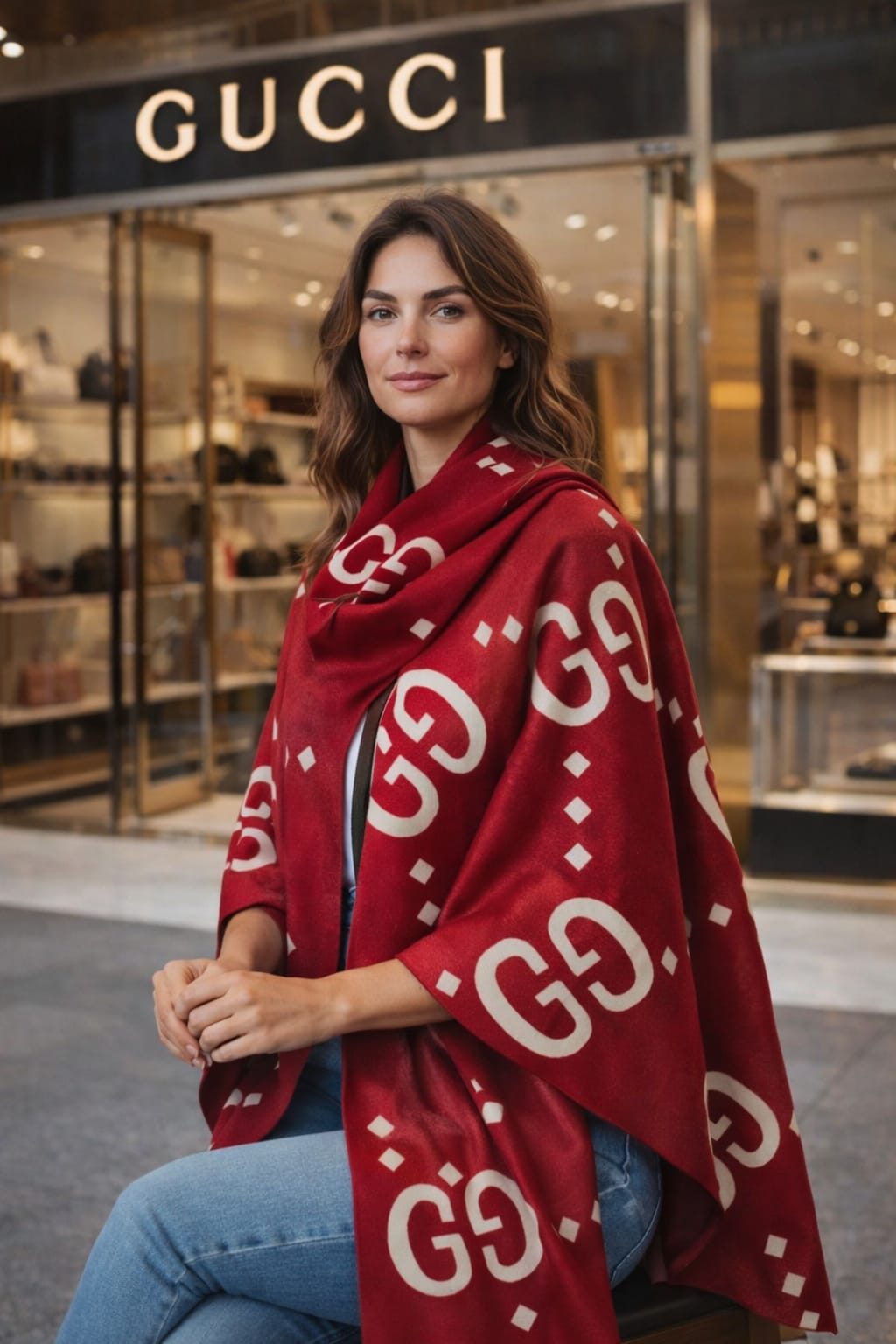 GG Monogram Wool Scarf