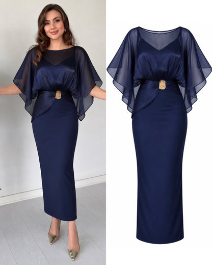 Celeste Luxe Cape Dress