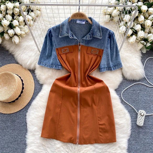 Korean Demy Half Denim Dress