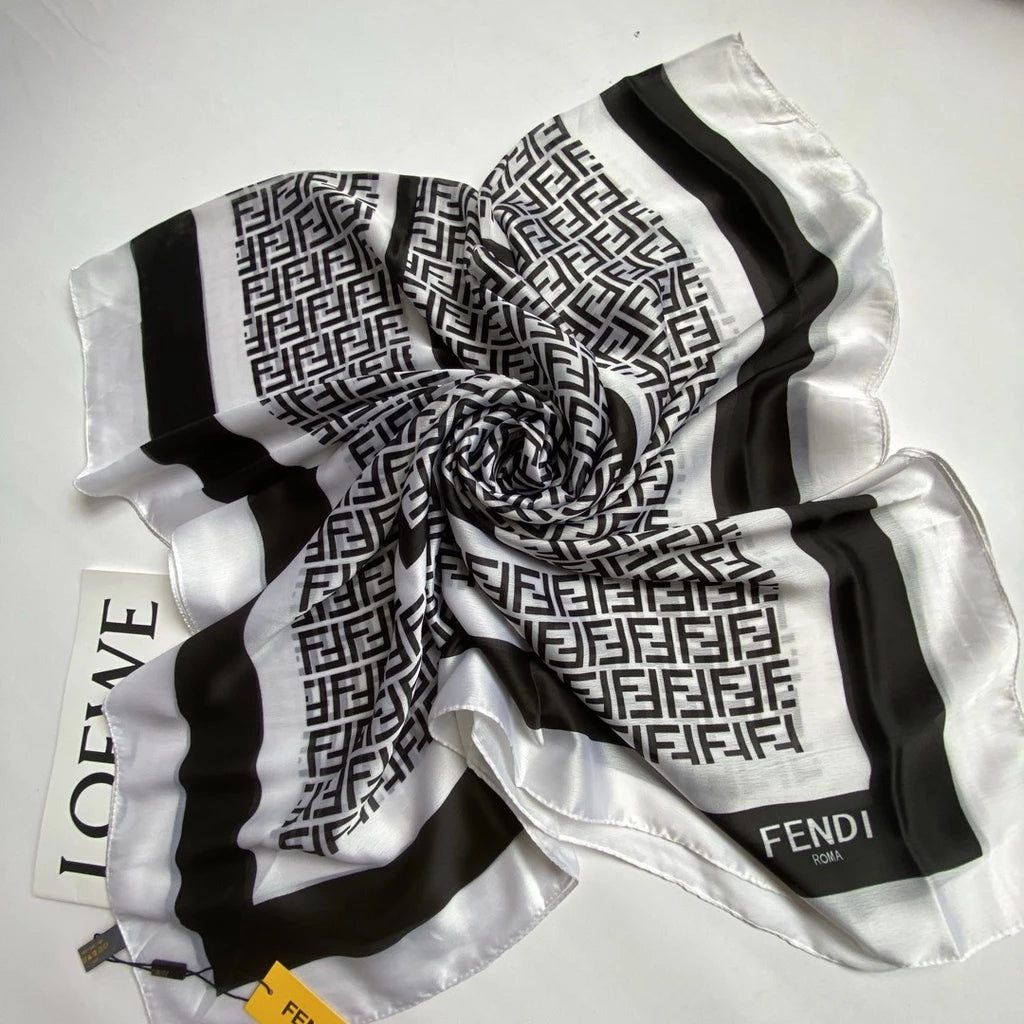 Luxury Branded Silk Scarf FF Letter