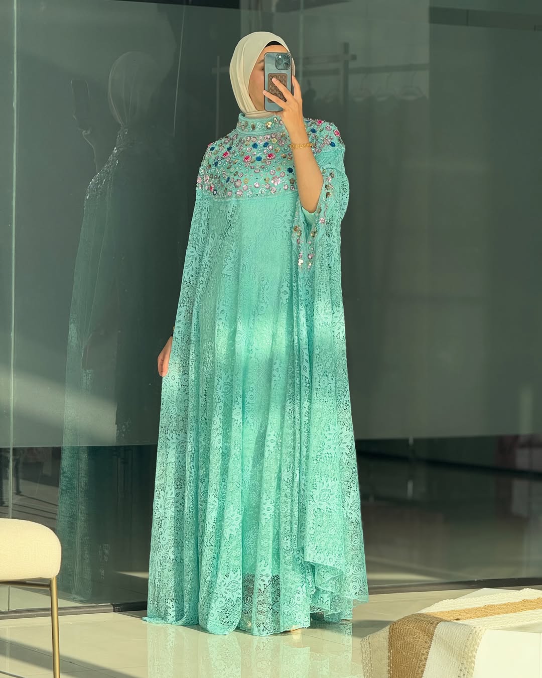 Nooreh Luxe Elegant Lace Kaftan