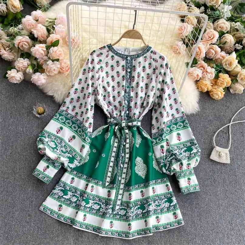 Women Fashion Chic Vintage Print dress