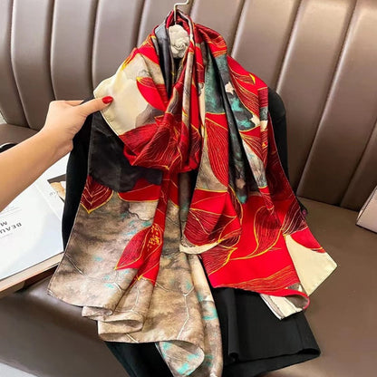 Crimson Royale Silk Scarf