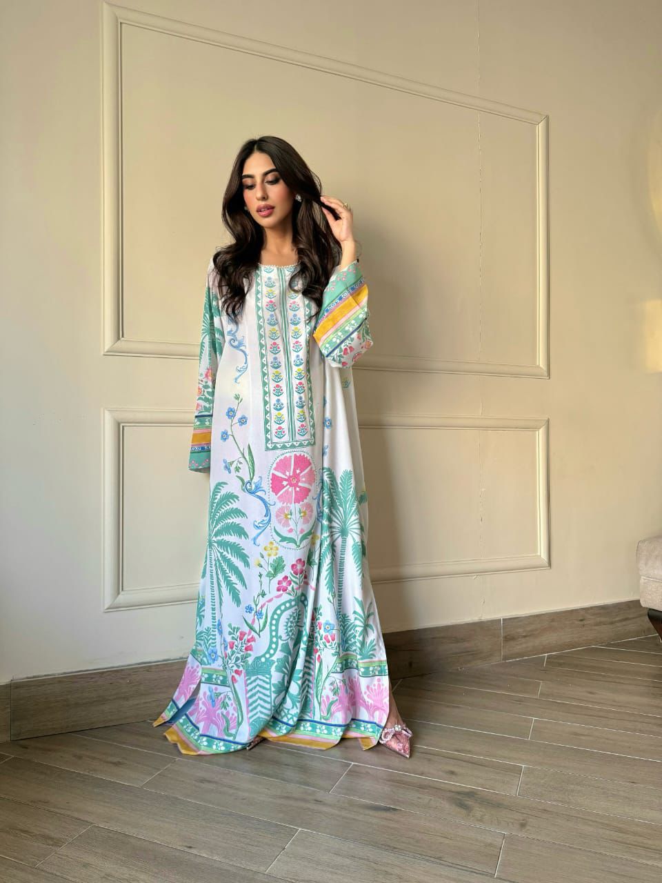 Emerald Blossom Luxe Kaftan
