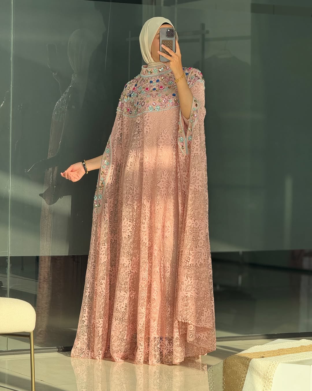 Nooreh Luxe Elegant Lace Kaftan