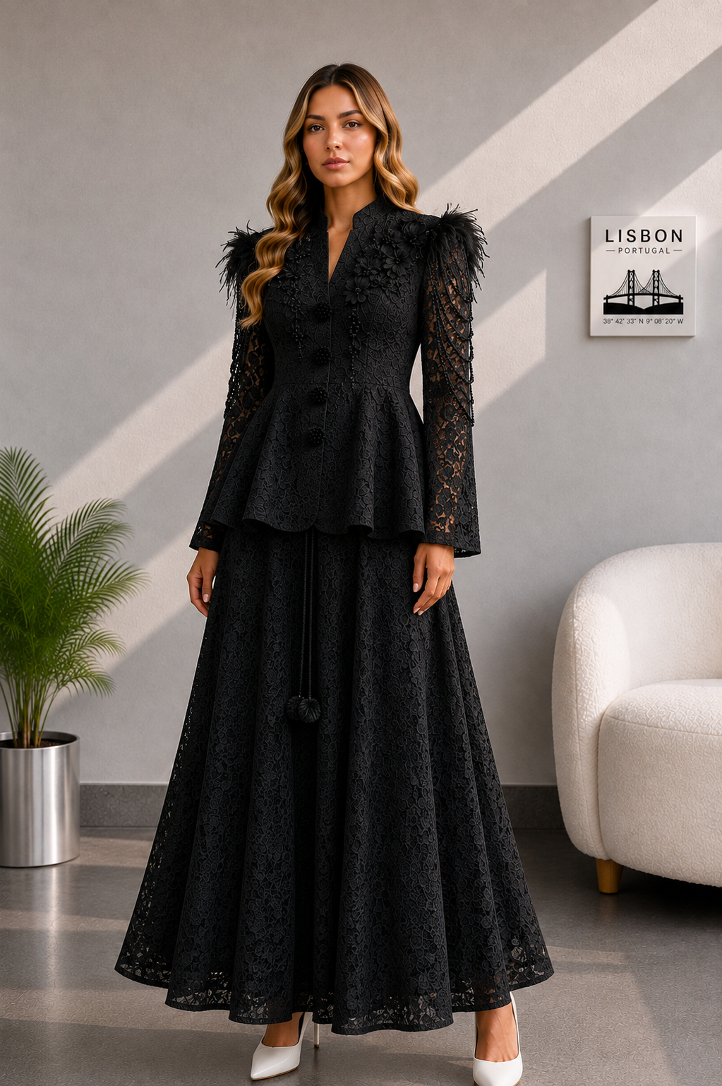 Celeste Luxe Lace Co Ord Set