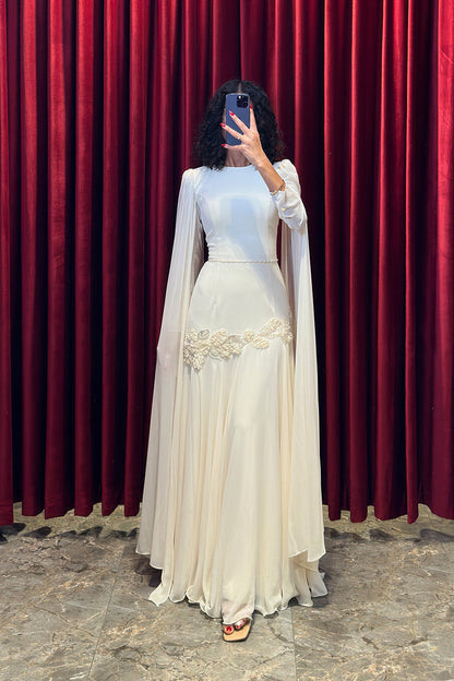Ethereal Rose Draped Gown