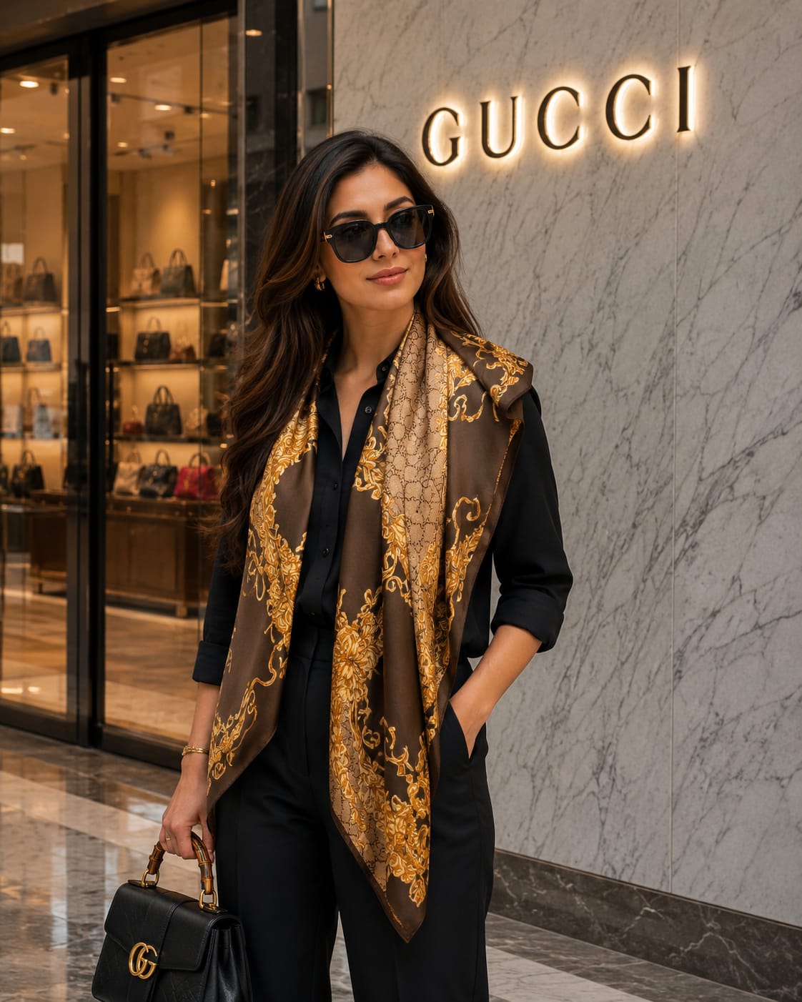 Luxe Choco Silk Scarf