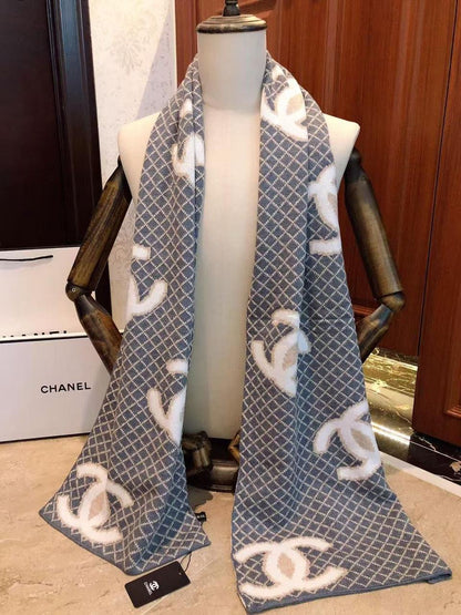 Diamond Monogram Knit Winter Scarf