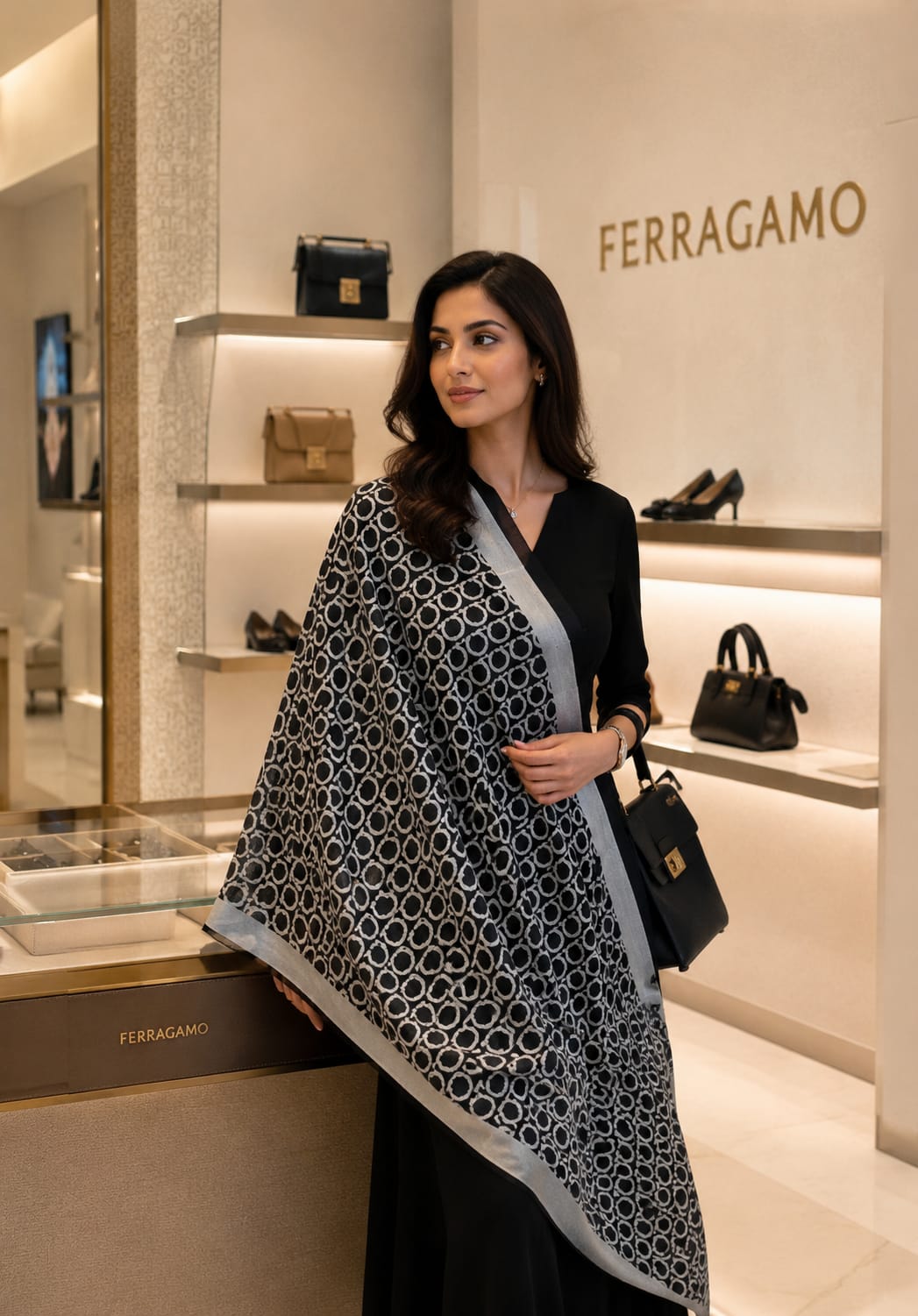 Ferro Luxury Monogram Stole