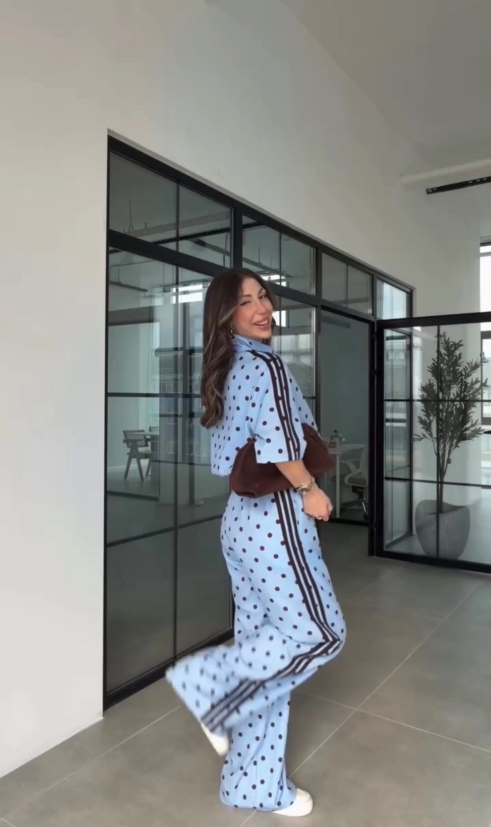 Polka Dot Zip-Up Co-Ord Lounge Set