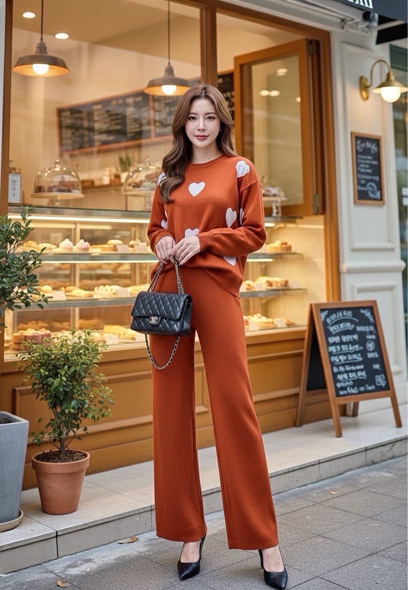 Amour Heart Knit Co Ord Set