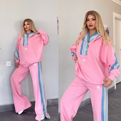 Luxe stripe Lounge Co Ord Set