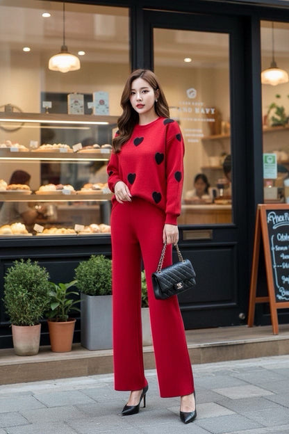 Amour Heart Knit Co Ord Set