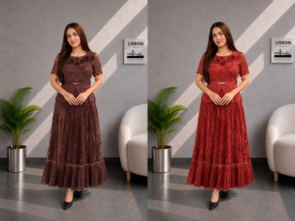 Rosette Lace Grace Maxi Dress