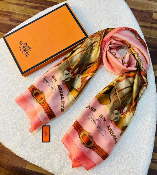 Luxury Brand Hermes Belt P Print Silk Scarf