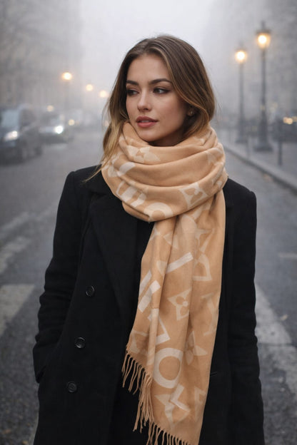 Sandstone Monogram Winter Stole