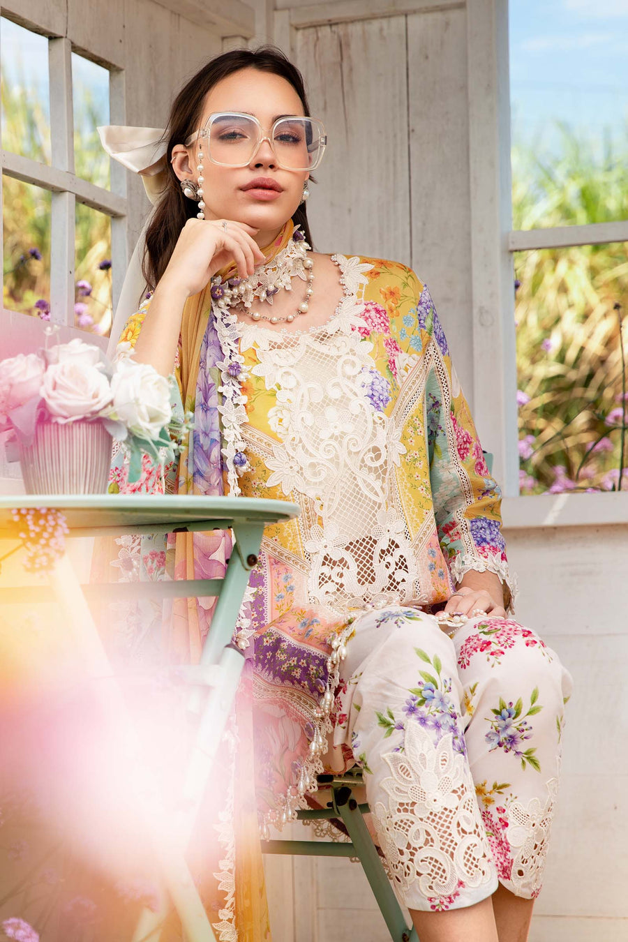 3 Piece Unstitched Printed Lawn Suit | MPT 2509 - A