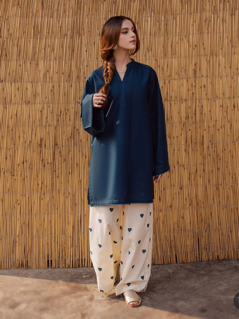 Crimson Charm - Heart Embroidered Co Ord Set