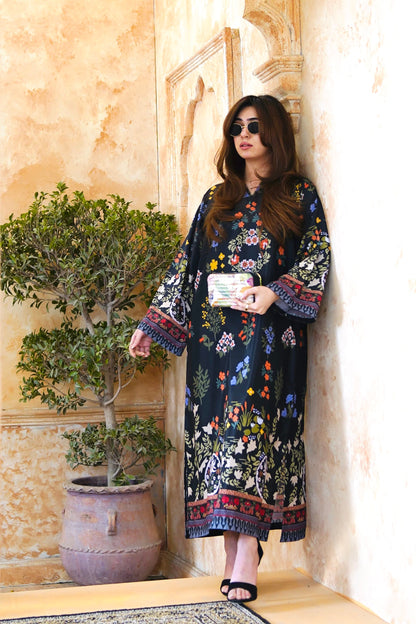 Noir Jardin Luxe Printed Kaftan Set