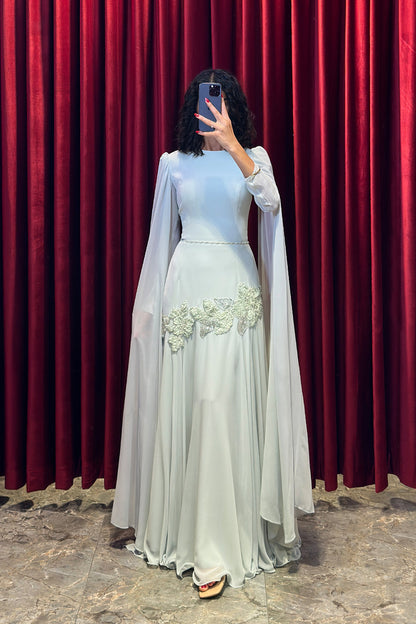 Ethereal Rose Draped Gown