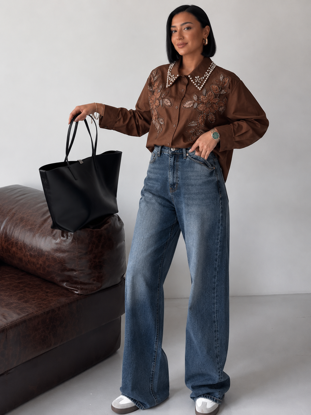 Embroidered Pearl Luxe Shirt