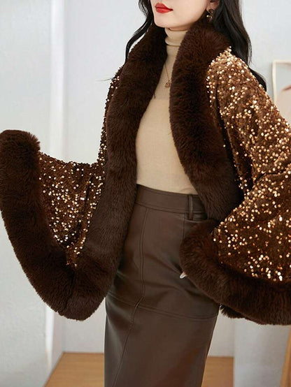 Statement Swarovski Fur Stole
