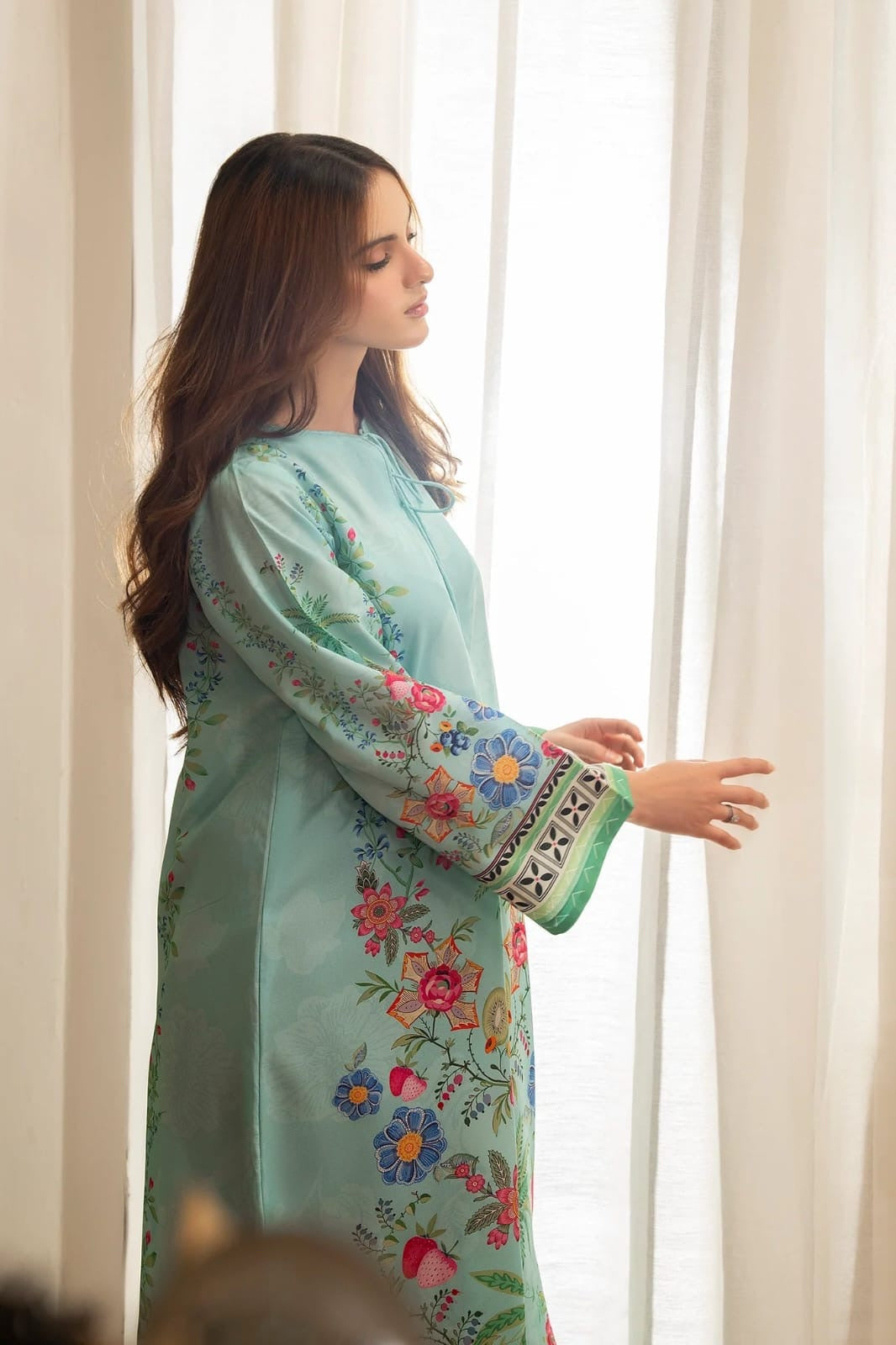 Mint Blossom Luxe Lawn Kurta