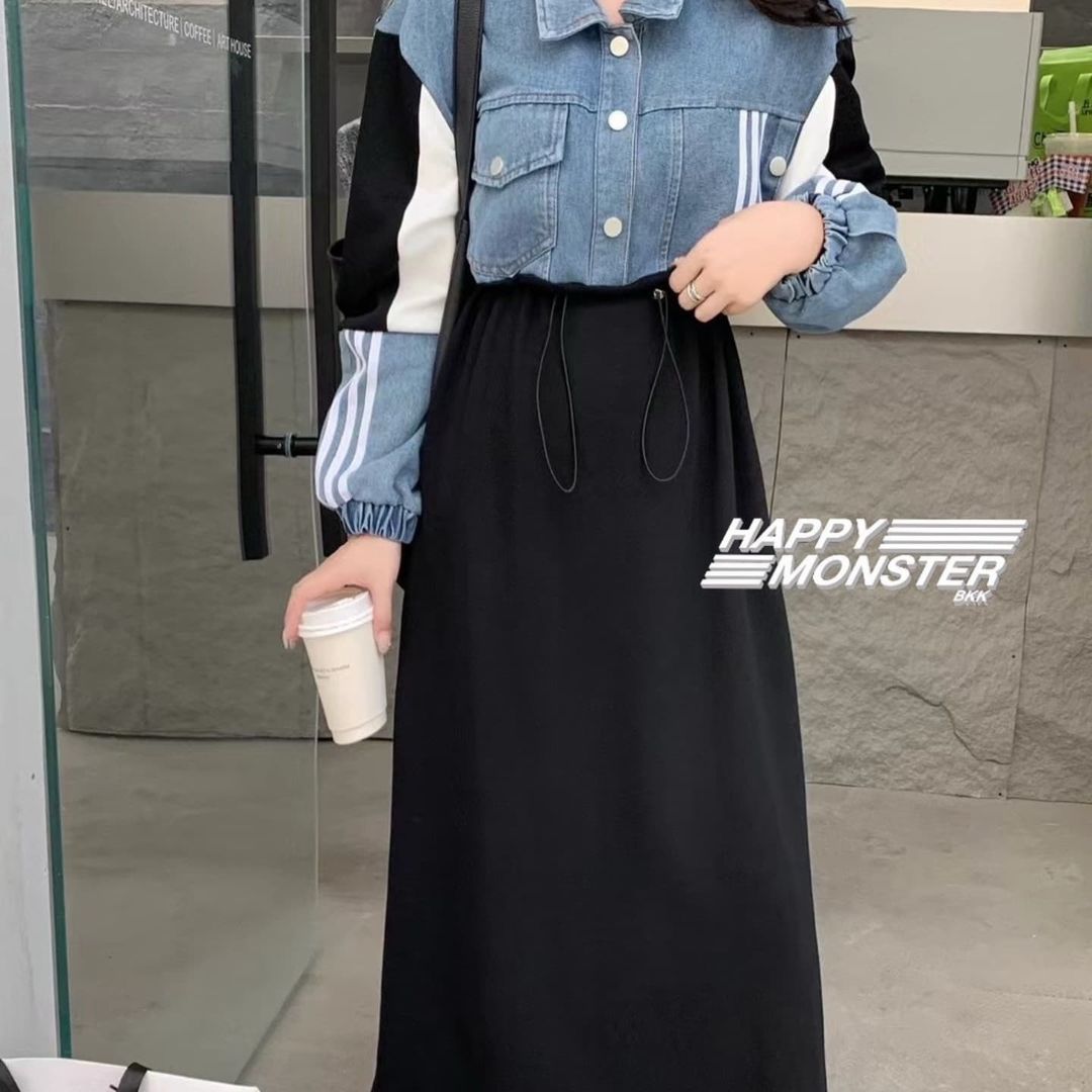 Jeans Patch Maxi Dress