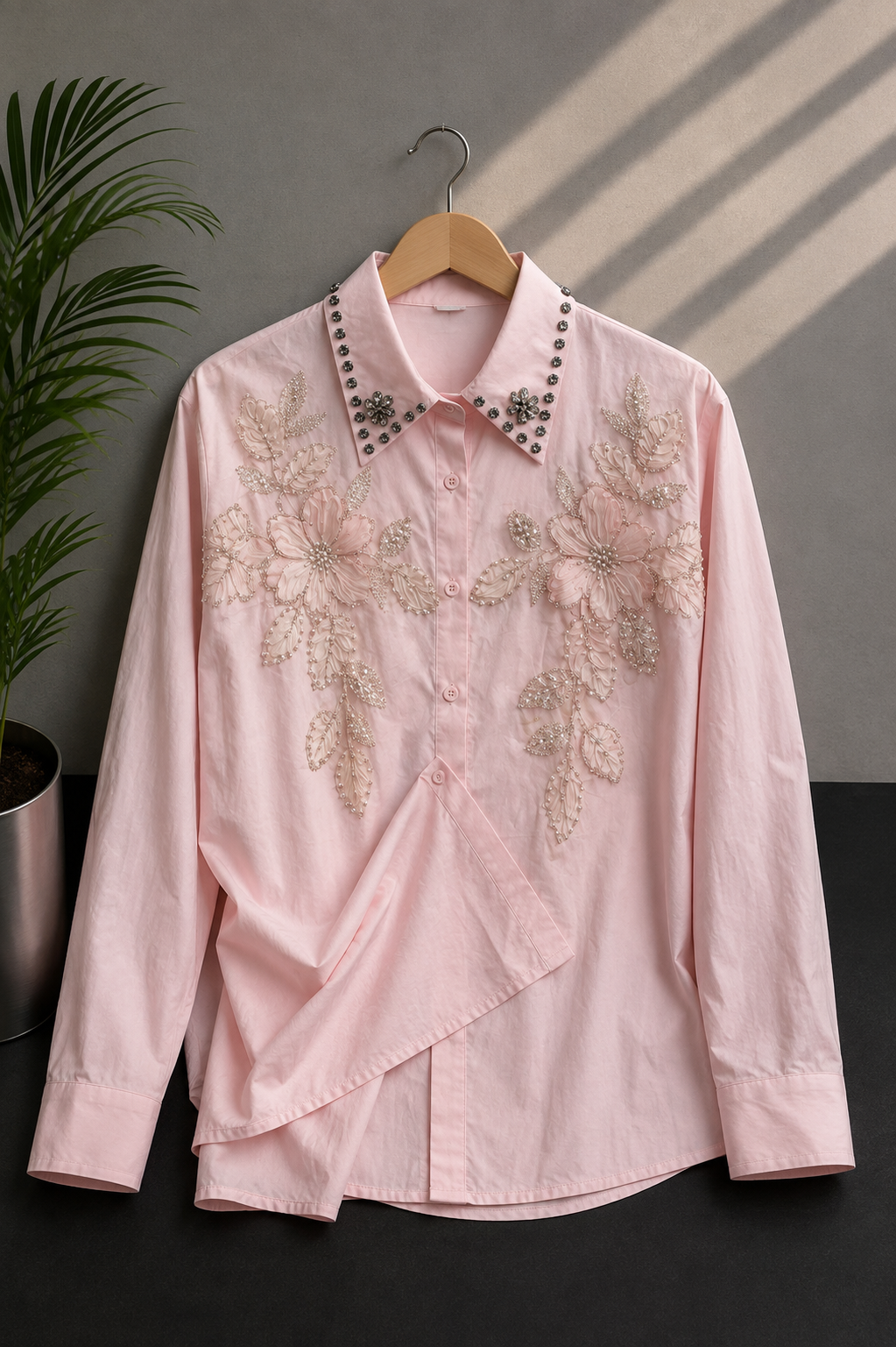 Embroidered Pearl Luxe Shirt