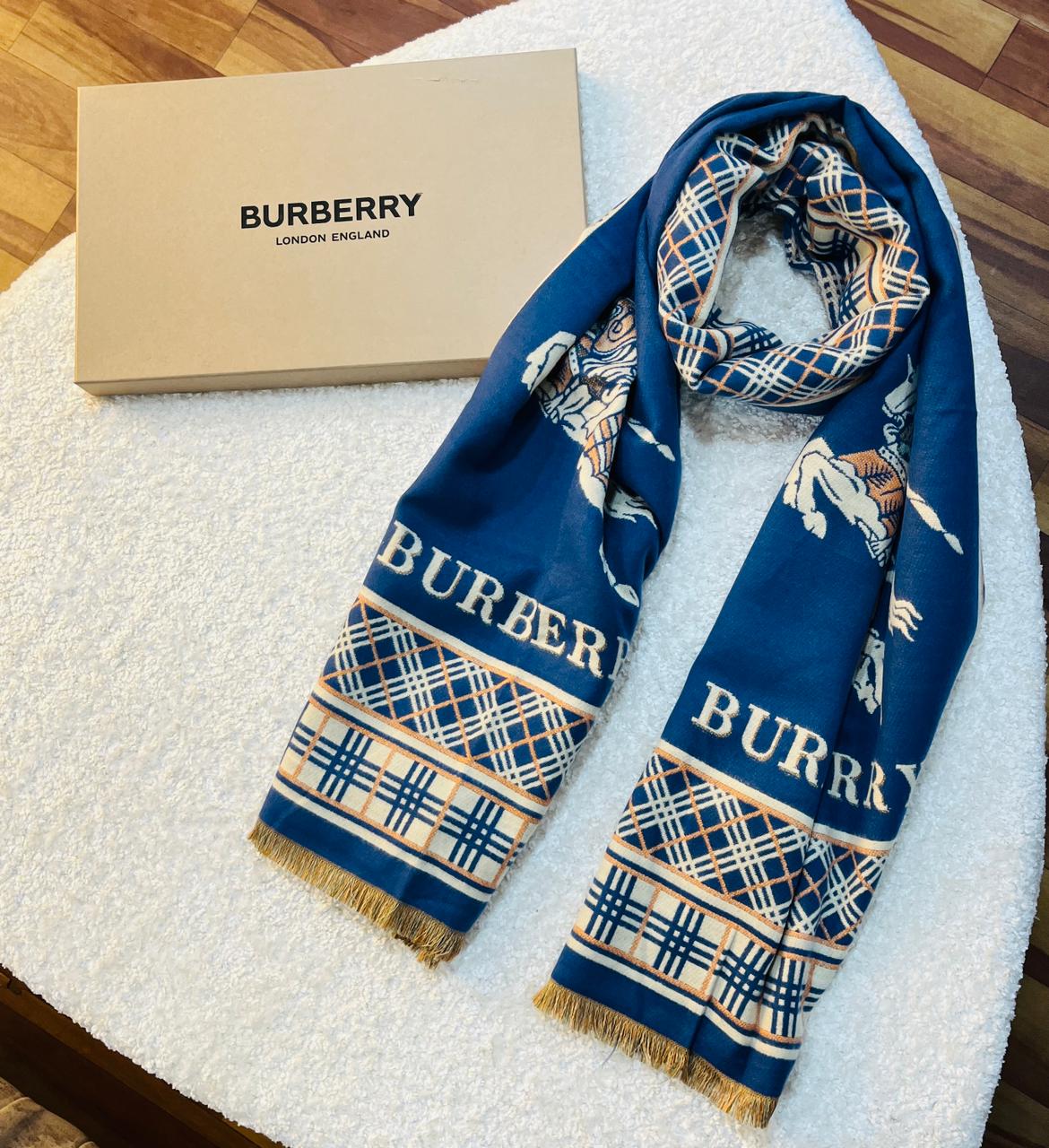 Branded BB Check border Winter Reversible Stole