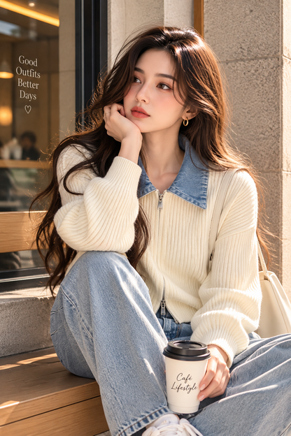 Seoul Muse Denim Collar Shirt