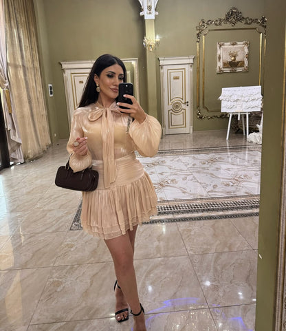 Champagne Whisper Bow Dress