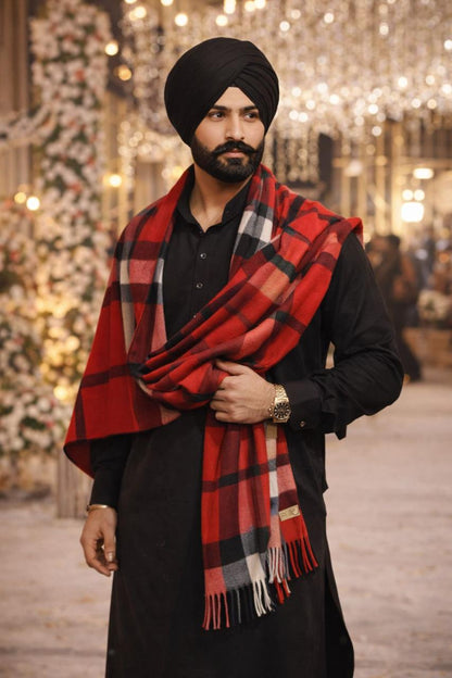 Classic Heritage Plaid Cashmere-Blend Stole