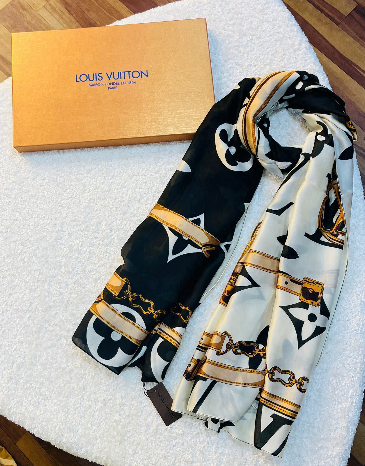 Luxury Brand Print Silk Scarf