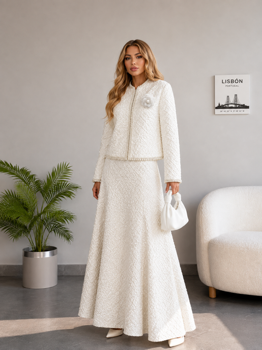 Étoile Textured Jacket & Flared Dress Co-ord Set