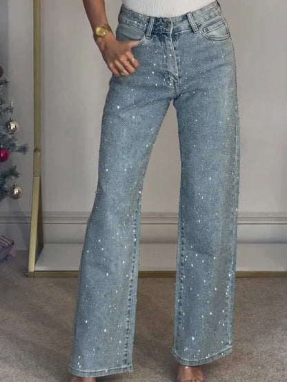 Luxe Frost Rhinestone Denim