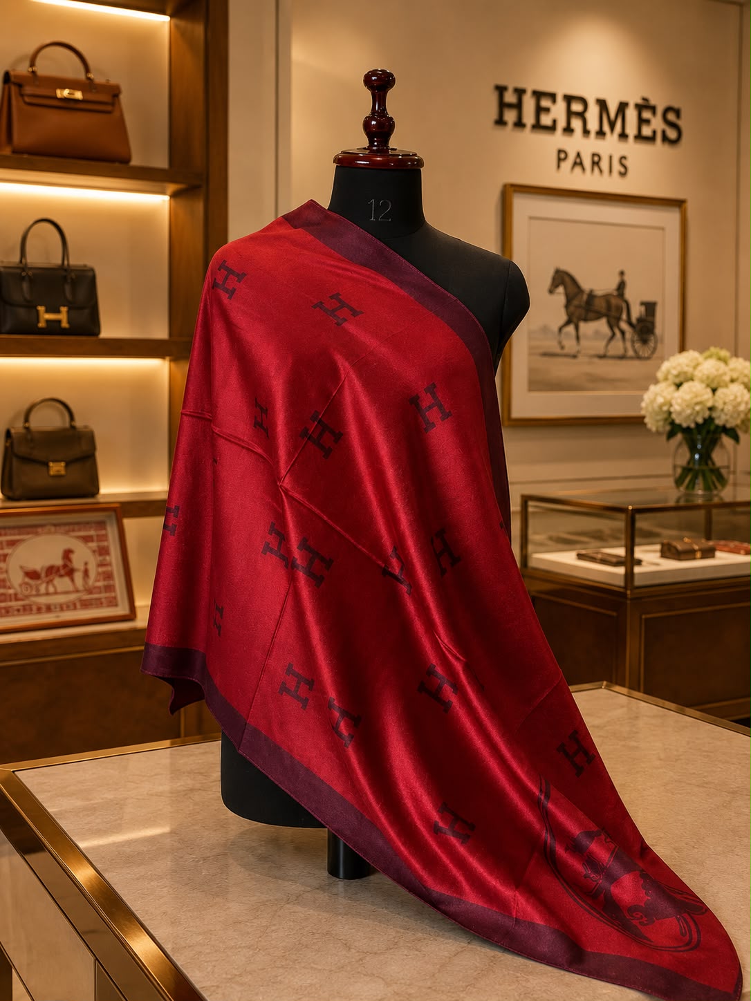 H Monogram Luxe Scarf