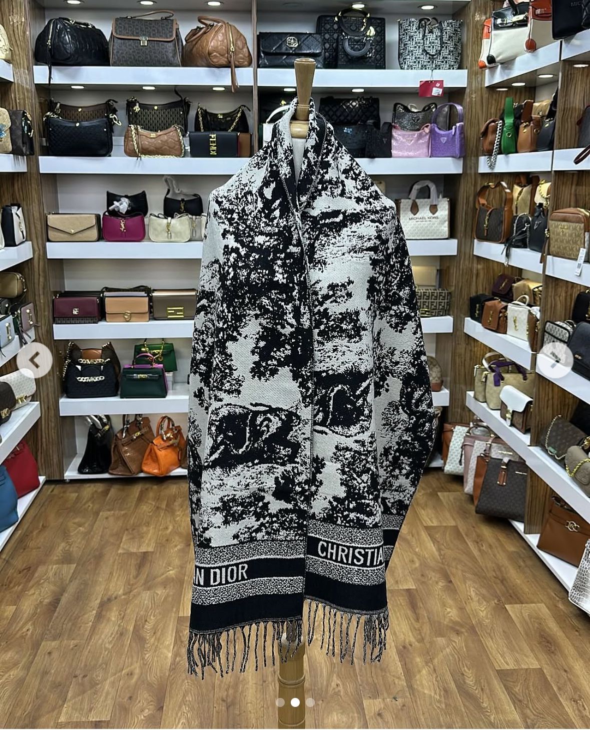 Branded Rabbit Fur Winter Reversible Stole - C D