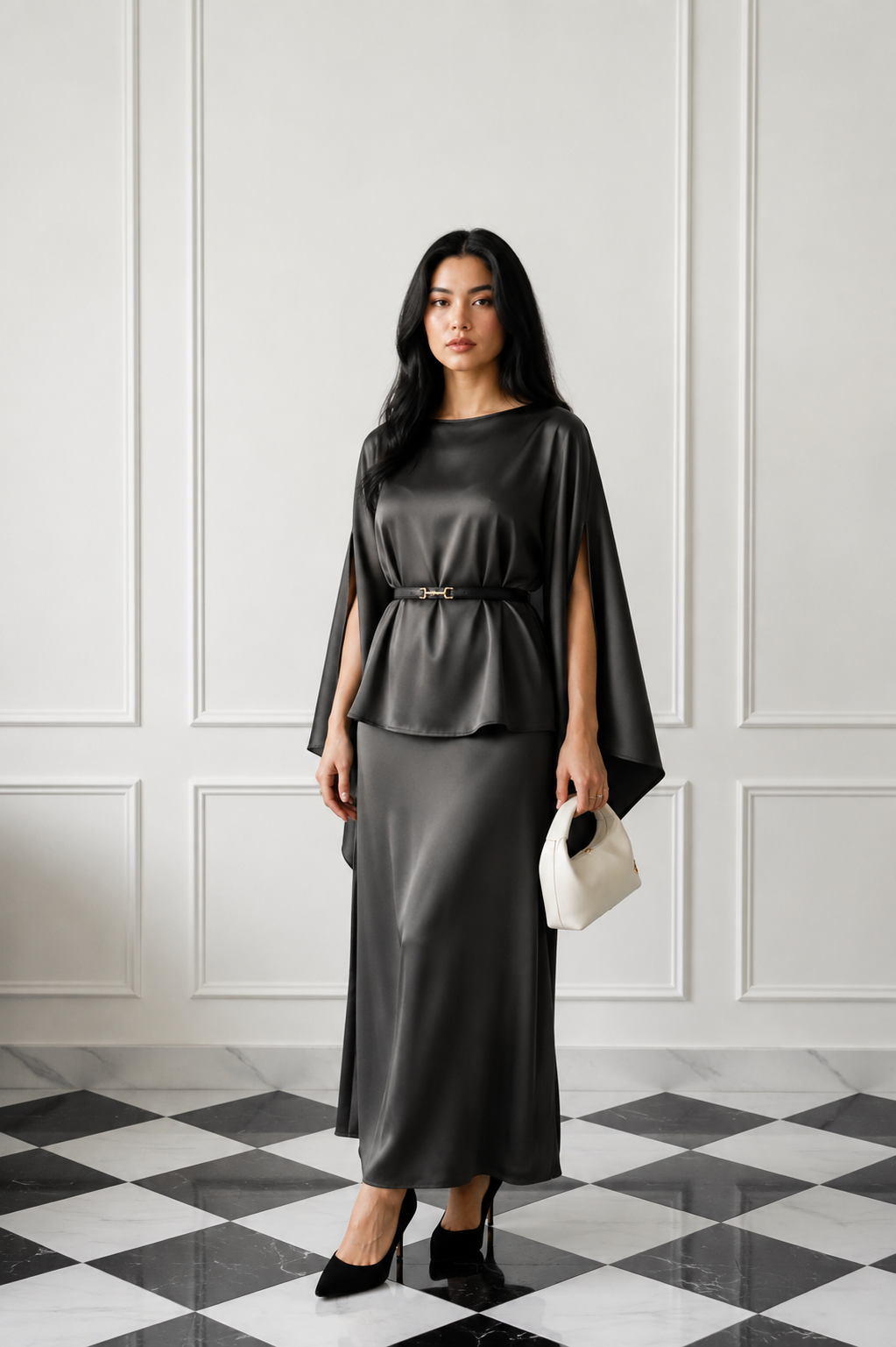 Rose Luxe Drape Kaftan