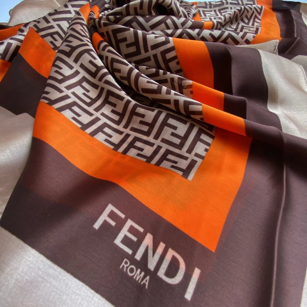 Luxury Branded Silk Scarf FF Letter