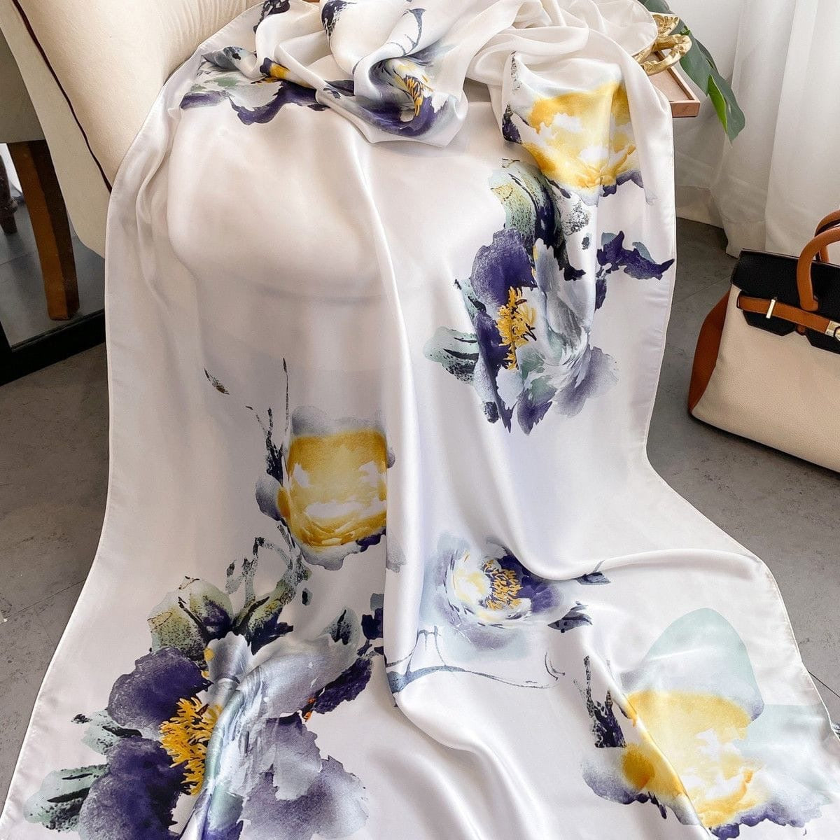 Golden Iris Silk Drape