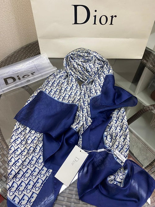 Luxury Brand D Print Silk Scarf