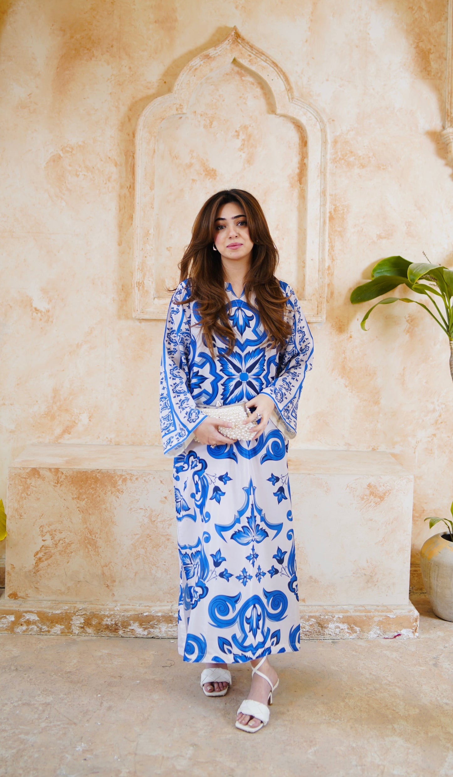 Sapphire Porcelain Luxe Kaftan