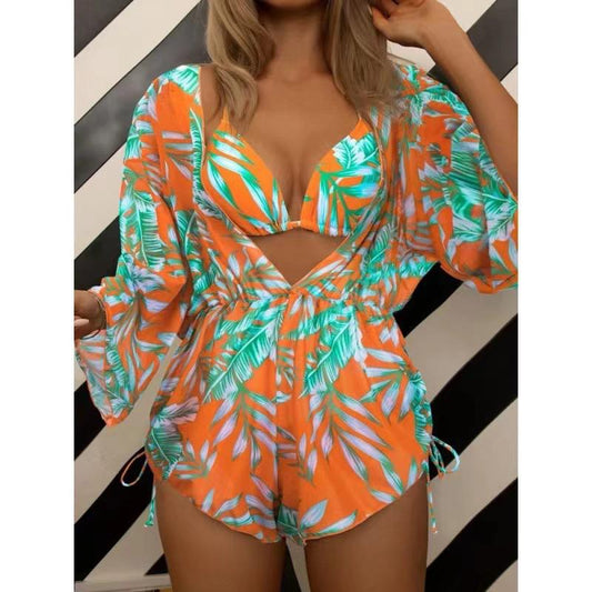 Tropical Printed 3pc Swimsuit