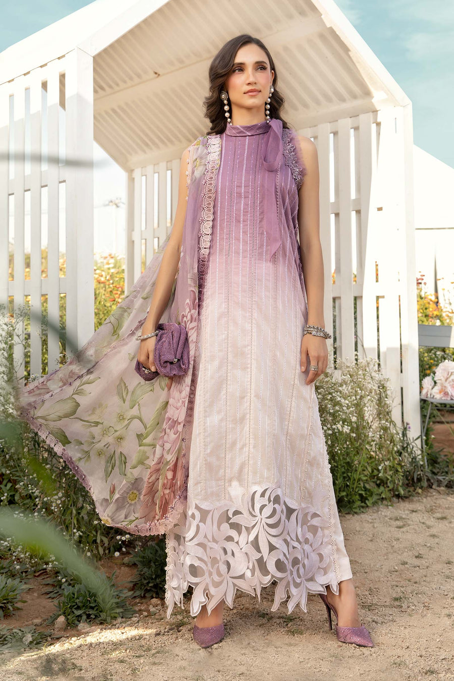 3 Piece Unstitched Printed Lawn Suit | MPT 2506 - B