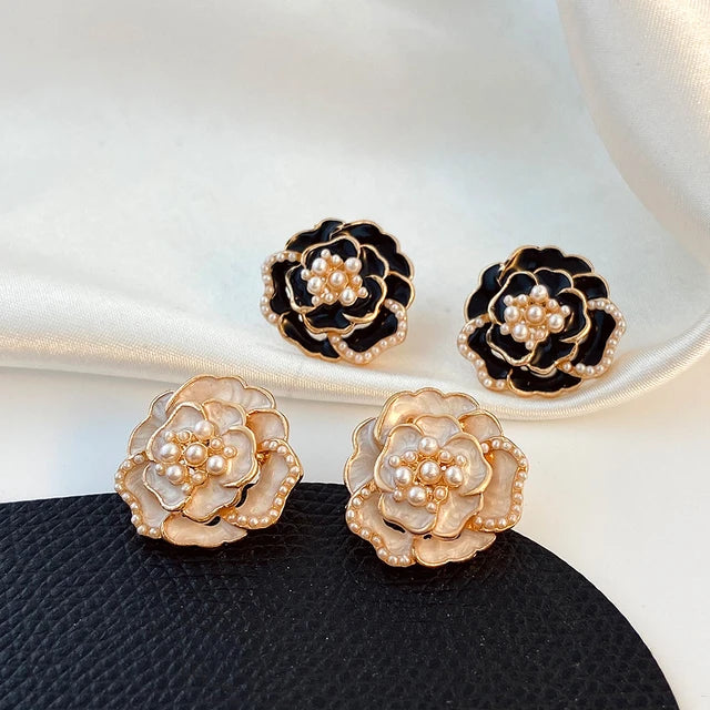 Korean Pearl Flower Studs