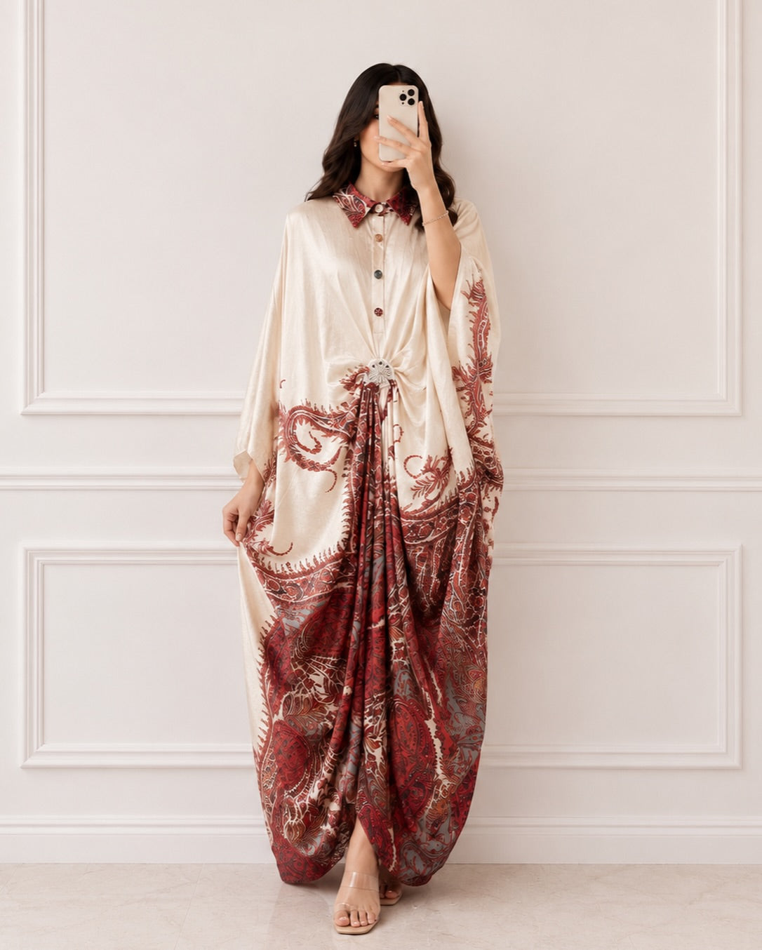 Rose Luxe Drape Kaftan