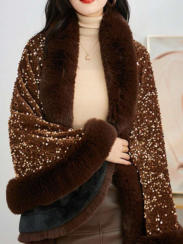 Statement Swarovski Fur Stole