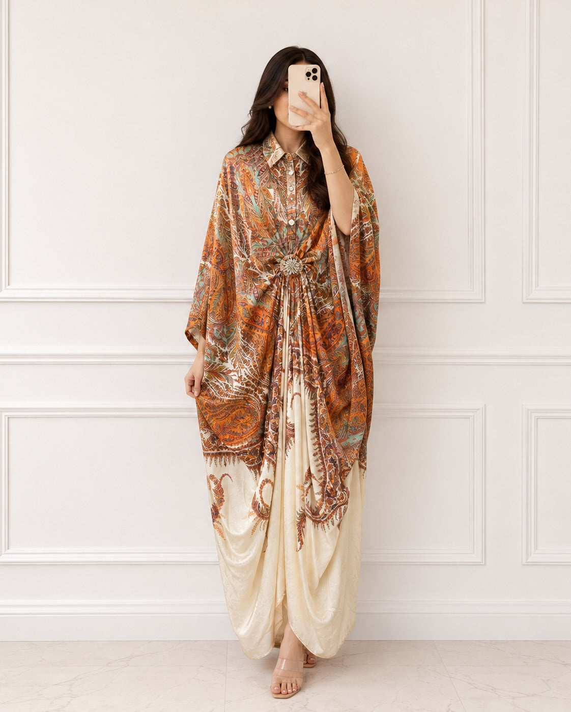 Rose Luxe Drape Kaftan